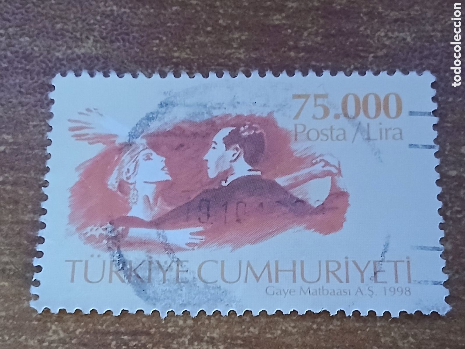 Sellos: Sello Turqu&iacute;a 1.998 Artes Esc&eacute;nicas Contempor&aacute;neas -75.000 liras-