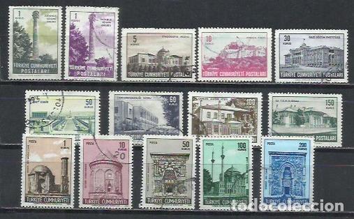 Sellos: 0845E- 2 SERIES COMPLETAS TURQUIA 1963 1638/1646 Y 1969 N&ordm; 1897/1901 MONUMENTOS.