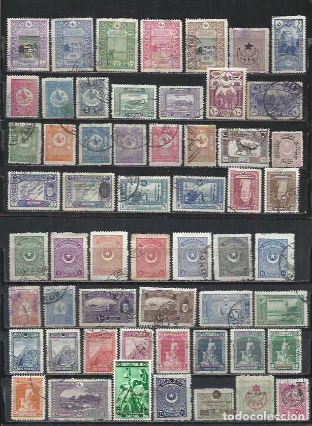 Sellos: Q869&Ntilde;-LOTE SELLOS ANTIGUOS TURQUIA,SIN TASAR,SIN REPETIDOS,INTERESANTES,CLASICOS.