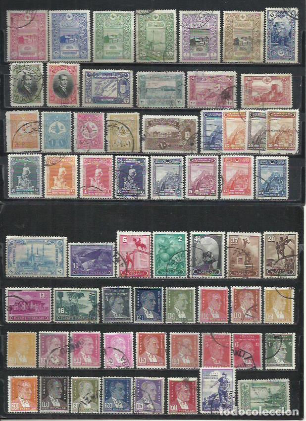 Sellos: Q869P-LOTE SELLOS ANTIGUOS TURQUIA,SIN TASAR,SIN REPETIDOS,INTERESANTES,CLASICOS.