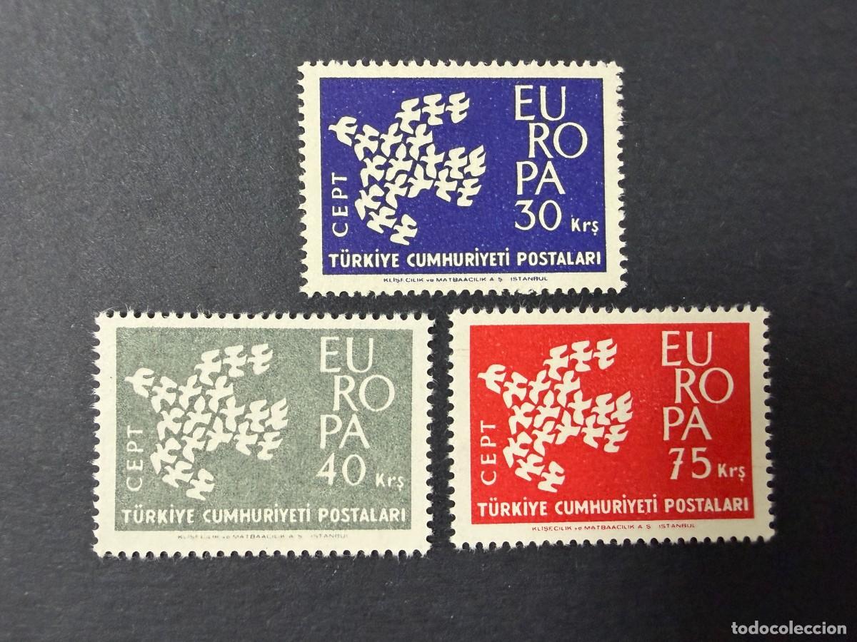 Sellos: TURQUIA, 1961. YVERT 1599/1601. TEMA EUROPA CEPT. SERIE COMPLETA. NUEVO. SIN FIJASELLOS.
