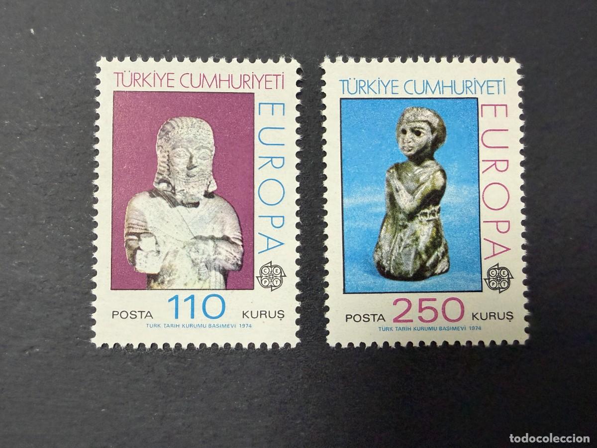 Sellos: TURQU&Iacute;A, 1974. YVERT 2089/90. TEMA EUROPA CEPT. SERIE COMPLETA. NUEVO. SIN FIJASELLOS.