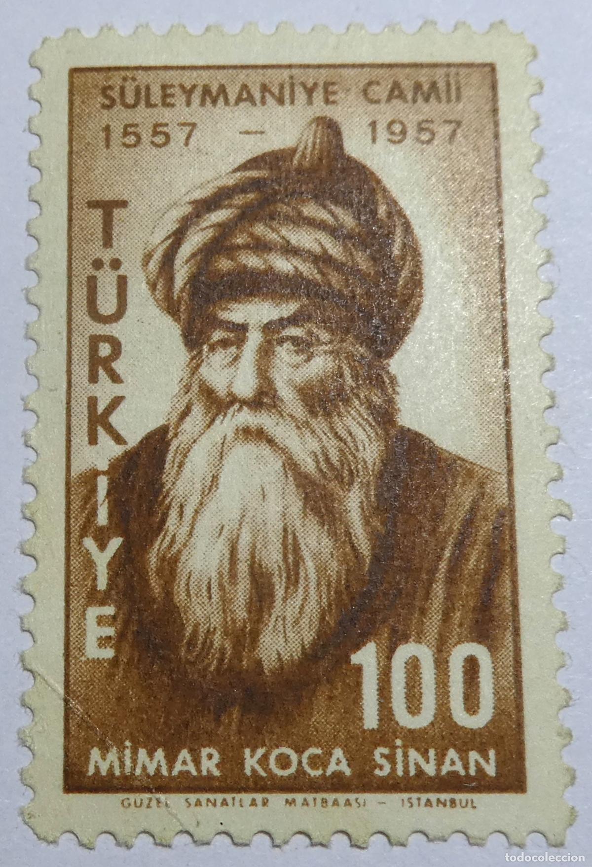 Sellos: Sello Postal de Turqu&iacute;a de 100 Kurus 1957 ,Mimar Koca Sinan