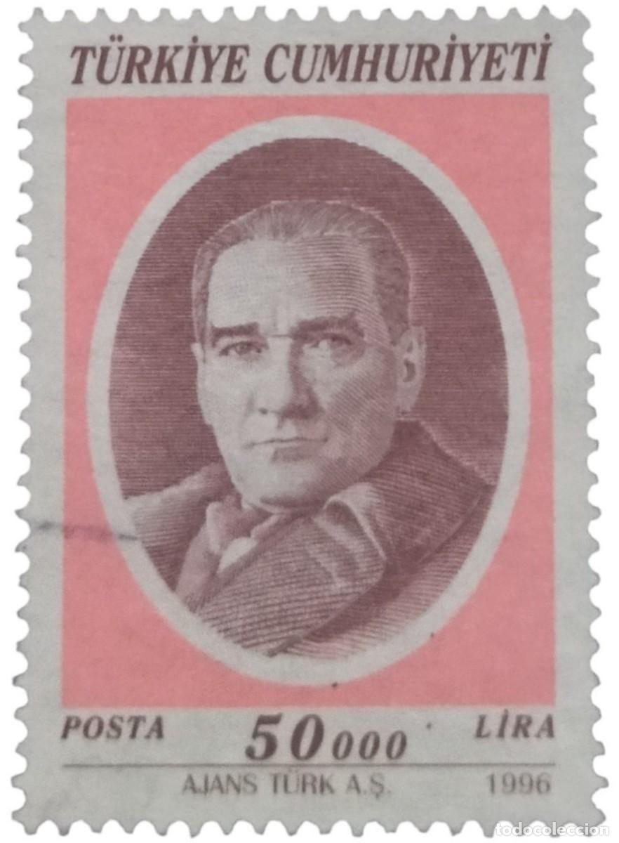 Sellos: TURQU&Iacute;A 1996 Kemal Atat&uuml;rk. USADO.