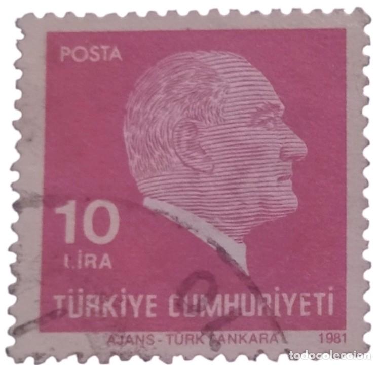 Sellos: TURQU&Iacute;A 1981 Kemal Atat&uuml;rk. USADO.