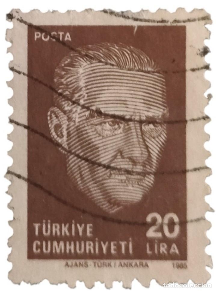Sellos: TURQU&Iacute;A 1985 Kemal Atat&uuml;rk. USADO.