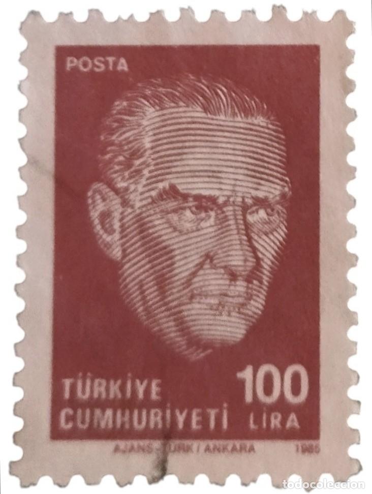 Sellos: TURQU&Iacute;A 1985 Kemal Atat&uuml;rk. USADO.