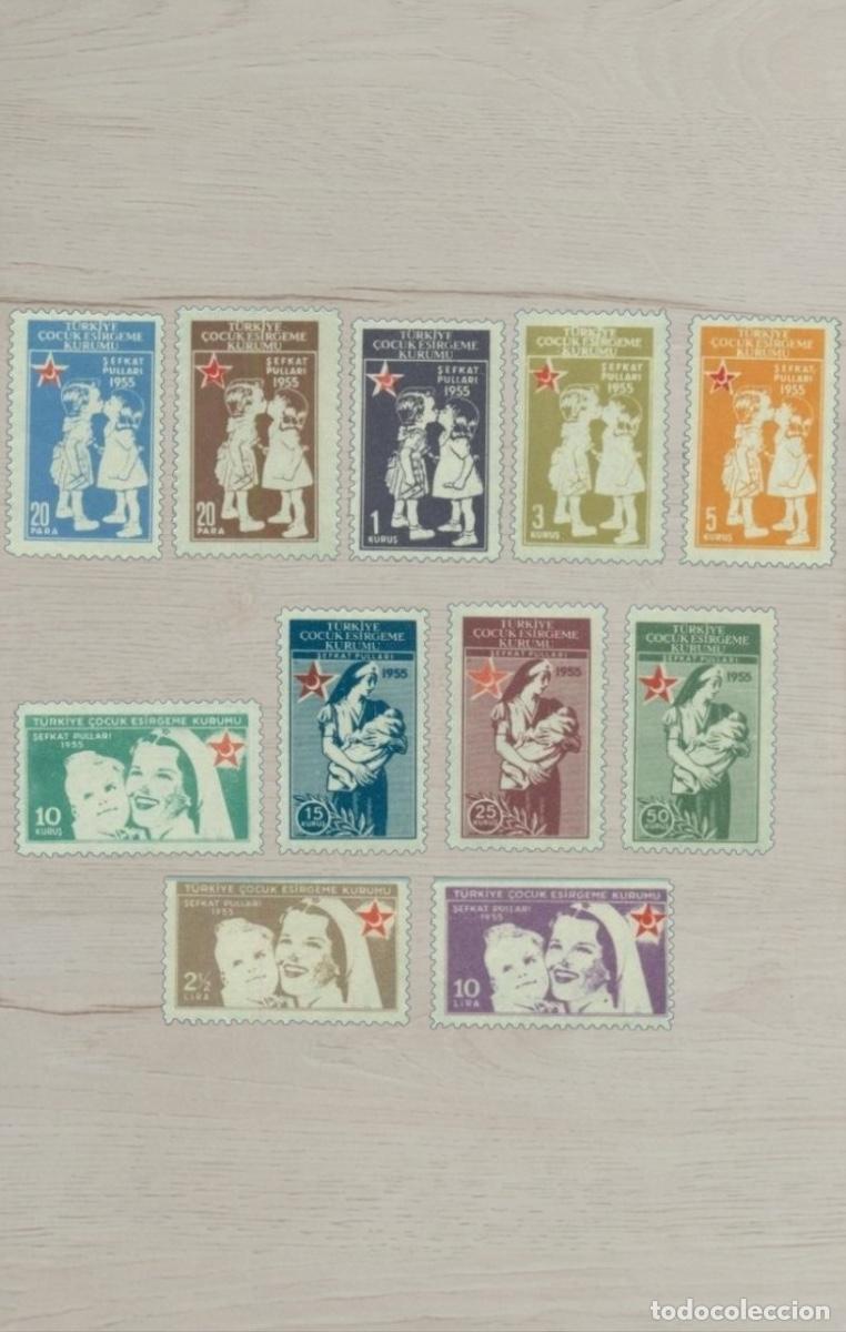 Sellos: Turkey 1955 Child Welfare Cocuk Esirgeme Kurumu Complete Stamp Series 11v MNH