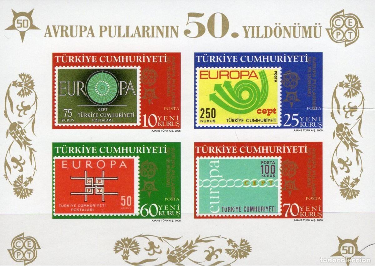 Sellos: TURQUIA 2005 SHEET MNH IMPERF 50th ANIVERSARIO DE LOS SELLOS DE EUROPA CEPT STAMPS ON STAMPS