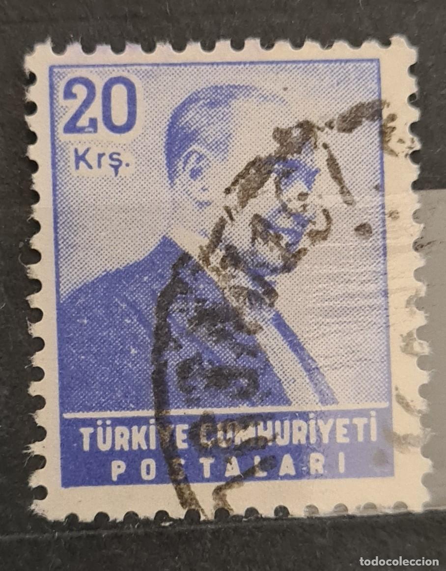 Briefmarken: Sello usado de Turqu&iacute;a 1955-56: Atat&uuml;rk