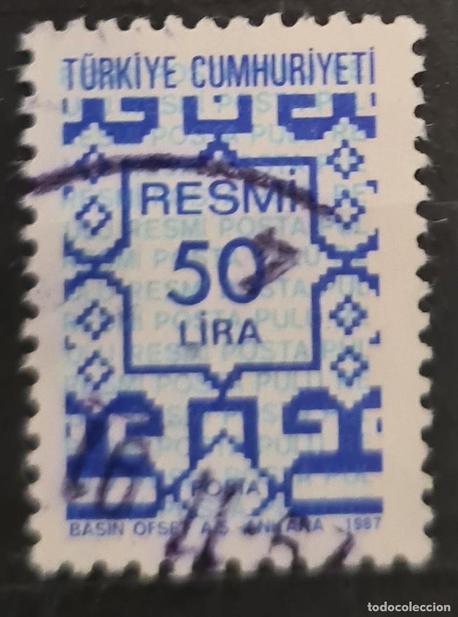 Briefmarken: Sello de servicio usado de Turqu&iacute;a 1987: tapices