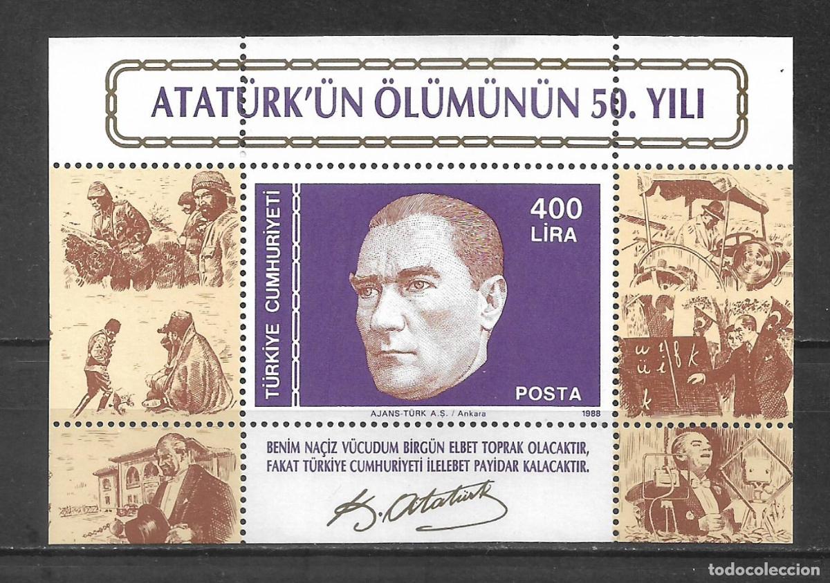 Sellos: turquia 1988 hoja bloque ** mnh - 27/12