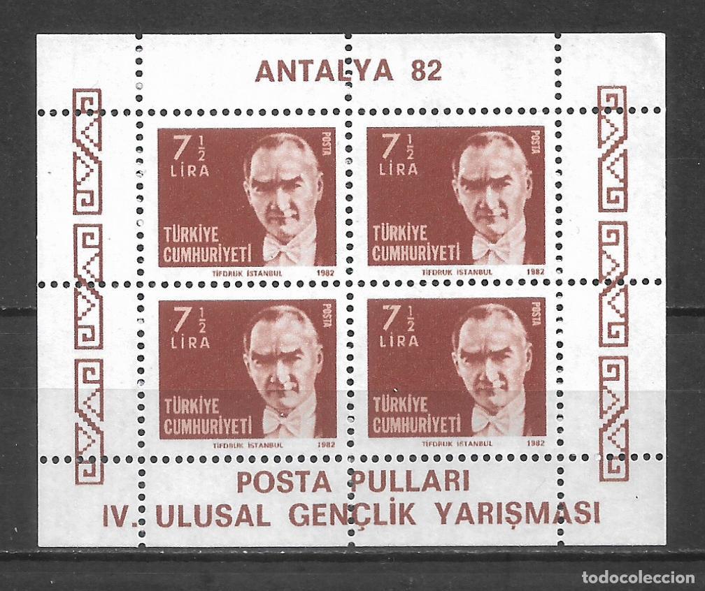 Sellos: turquia 1982 hoja bloque ** mnh - 27/12