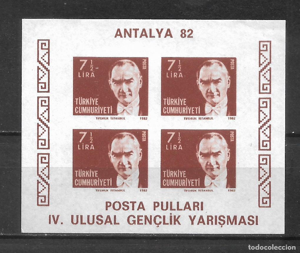 Sellos: turquia 1982 hoja bloque ** mnh sin dentar - 27/12