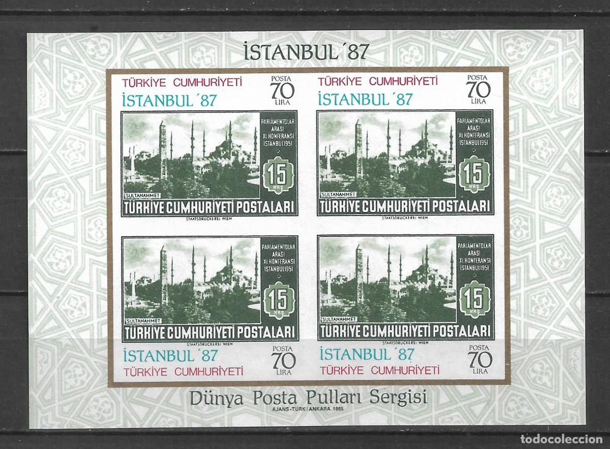 Sellos: turquia 1985 hoja bloque ** mnh sin dentar - 27/12