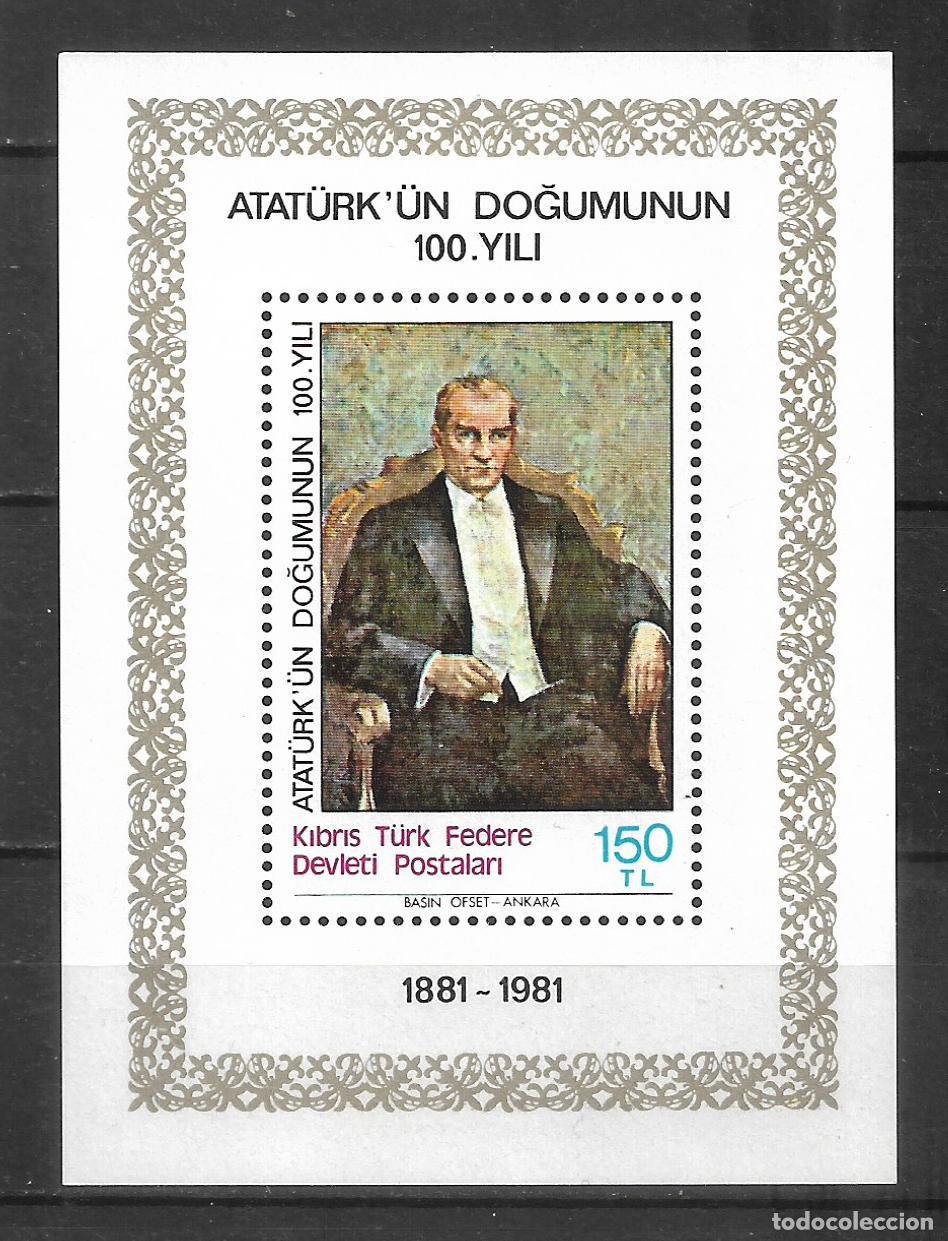 Sellos: turquia 1981 hoja bloque ** mnh Presidente Ataturk - 27/12