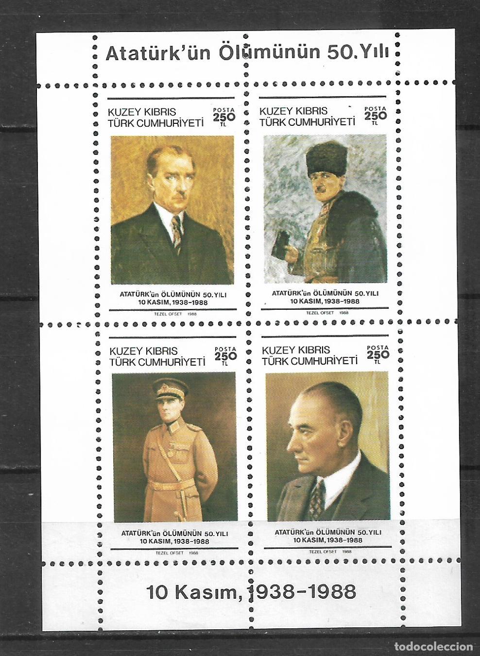 Sellos: turquia chipre 1988 hoja bloque ** mnh - 27/12