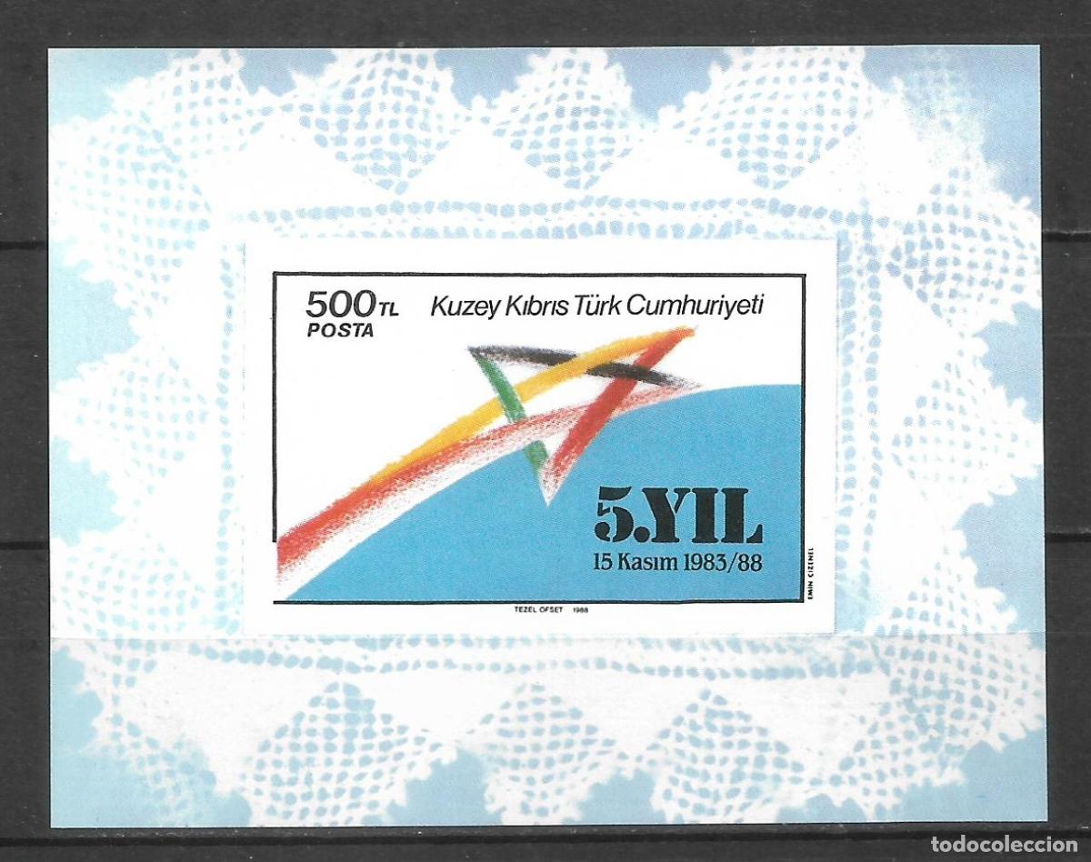 Sellos: turquia chipre 1988 hoja bloque ** mnh - 27/12