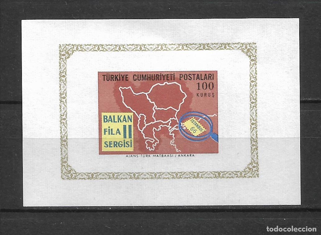 Sellos: turquia 1966 hoja bloque ** mnh - 27/15