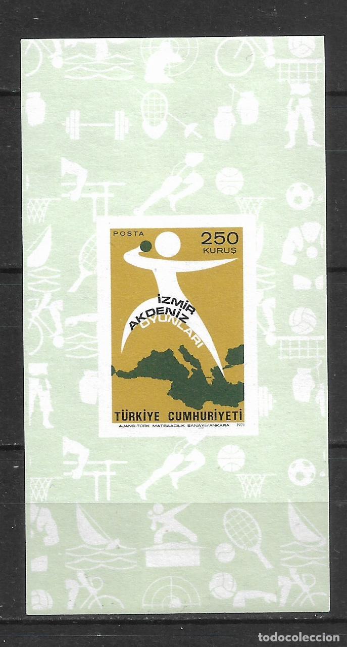Sellos: turquia 1971 hoja bloque ** mnh - 27/15