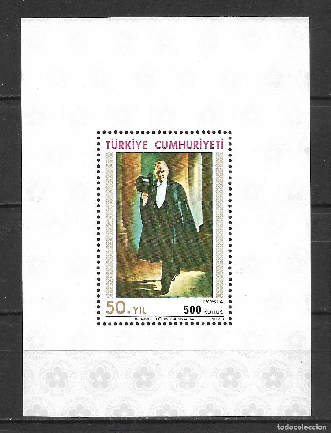 Sellos: turquia 1973 hoja bloque ** mnh - 27/15