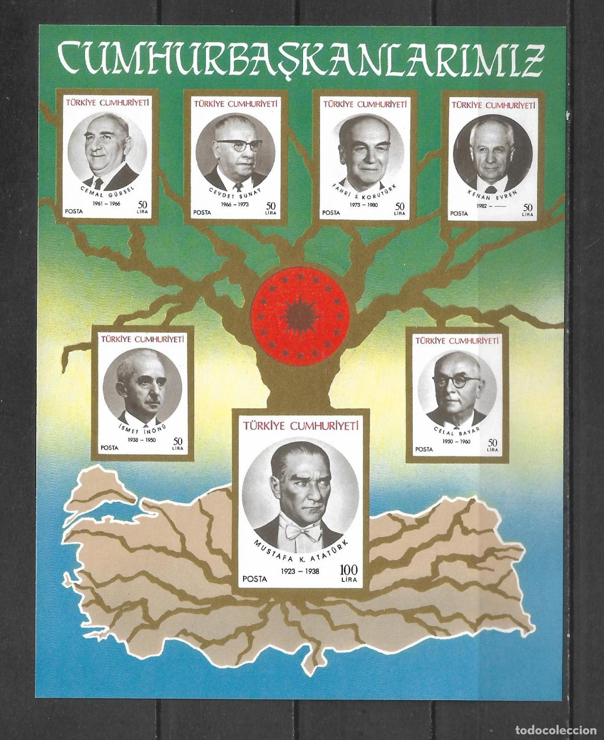 Sellos: turquia 1987 hoja bloque ** mnh Kemal Ataturk - 24/1