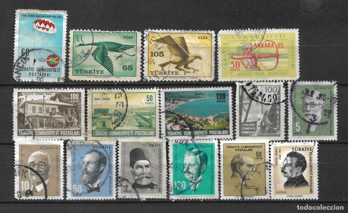 Sellos: turquia lote 15 sellos usado - 19/3