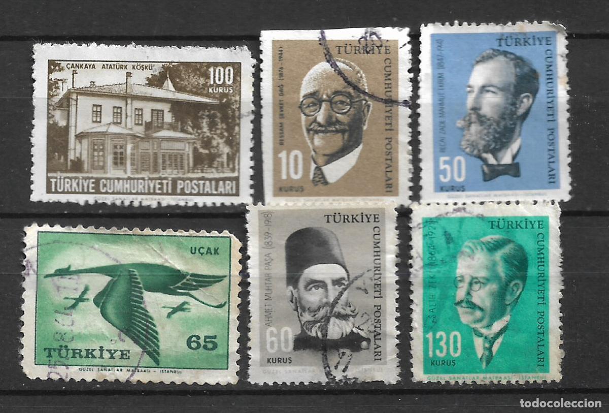 Sellos: turquia lote 6 sellos usado - 19/3