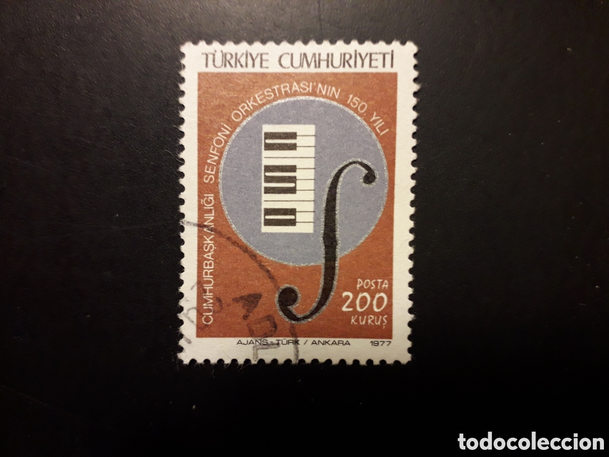 Sellos: TURQU&Iacute;A YVERT 2181 SERIE COMPLETA USADA 1977 ORQUESTA SINF&Oacute;NICA, M&Uacute;SICA PEDIDO M&Iacute;NIMO 3&euro;