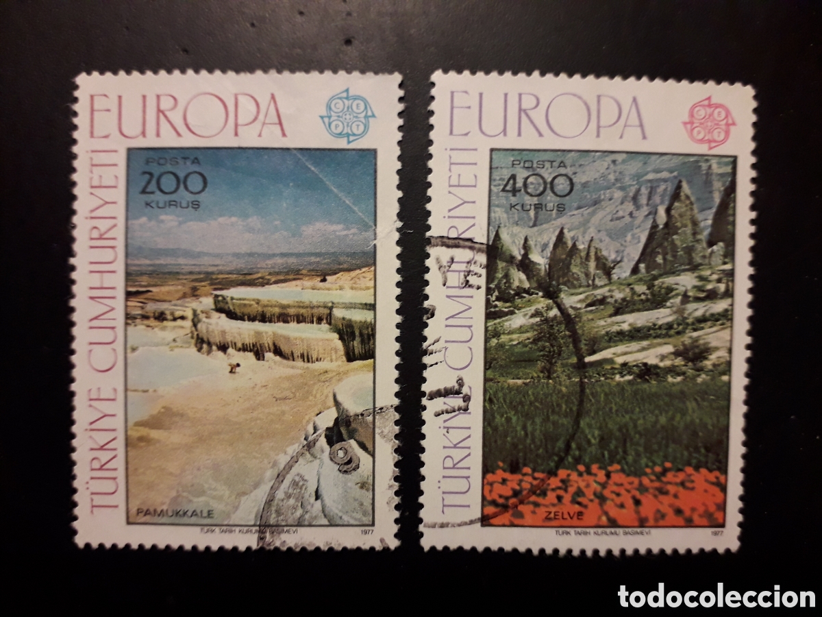 Sellos: TURQU&Iacute;A YVERT 2184/5 EL 2184 DEFECTUOSO, NO CONTADO SERIE CTA USADA 1977 EUROPA CEPT PEDIDO M&Iacute;NIM 3&euro;