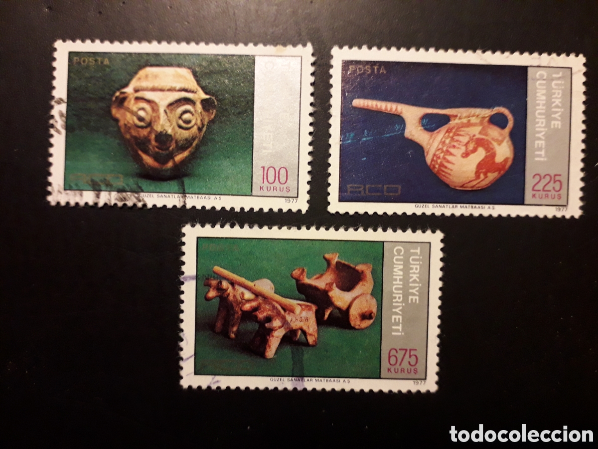 Sellos: TURQU&Iacute;A YVERT 2191/3 SERIE COMPLETA USADA 1977 ARQUEOLOG&Iacute;A PEDIDO M&Iacute;NIMO 3&euro;