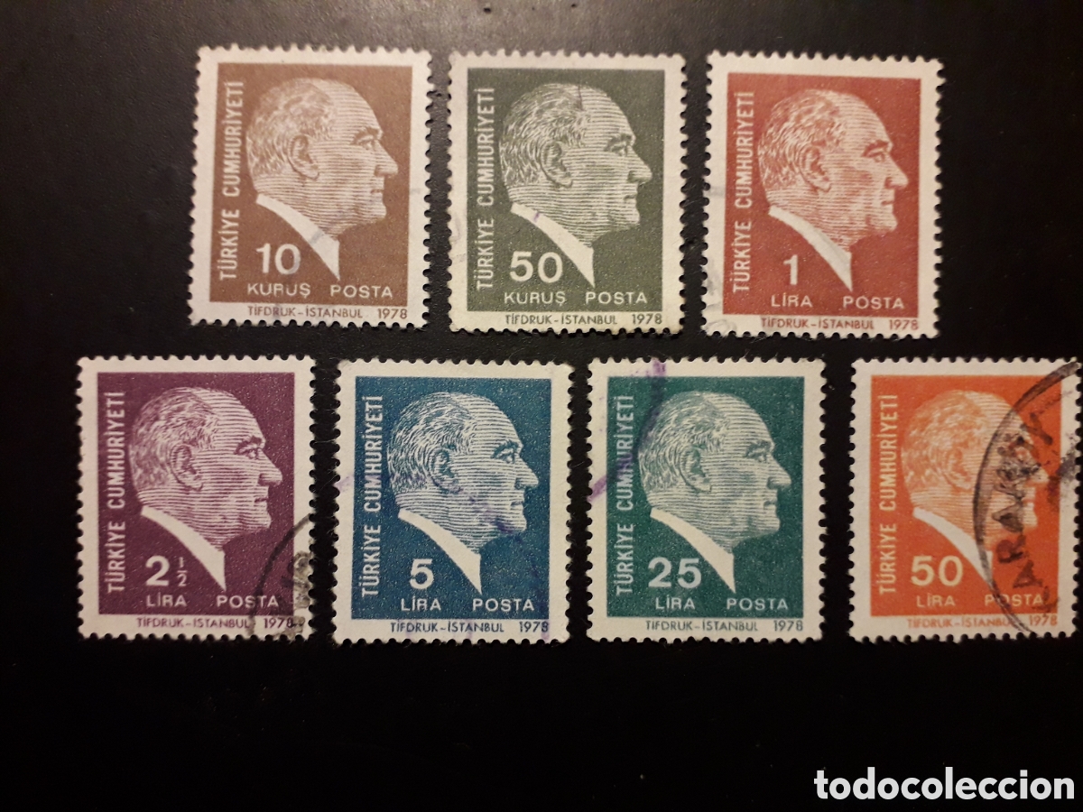 Sellos: TURQU&Iacute;A YVERT 2216/22 SERIE COMPLETA USADA 1978 KEMAL ATATURK PEDIDO M&Iacute;NIMO 3&euro;