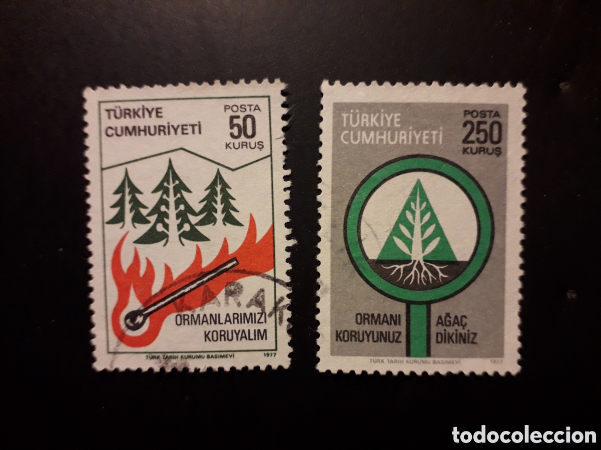 Sellos: TURQU&Iacute;A YVERT 2206/7 SERIE COMPLETA USADA 1977 PROTECCI&Oacute;N DE LOS BOSQUES, FLORA, PEDIDO M&Iacute;NIMO 3&euro;