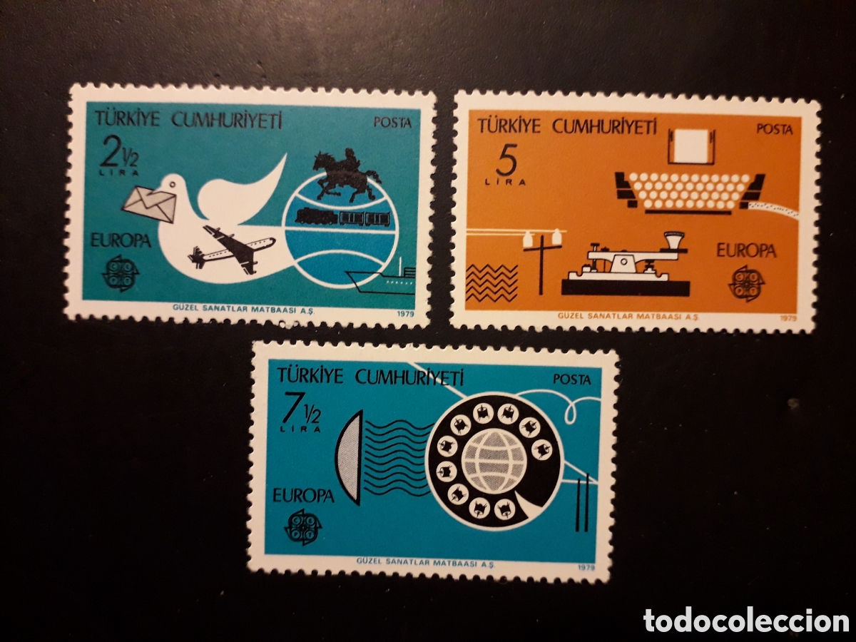Sellos: TURQU&Iacute;A YVERT 2246/8 SERIE COMPLETA NUEVA *** 1979 EUROPA CEPT, TEL&Eacute;FONO, TEL&Eacute;GRAFO PEDIDO M&Iacute;NIMO 3&euro;