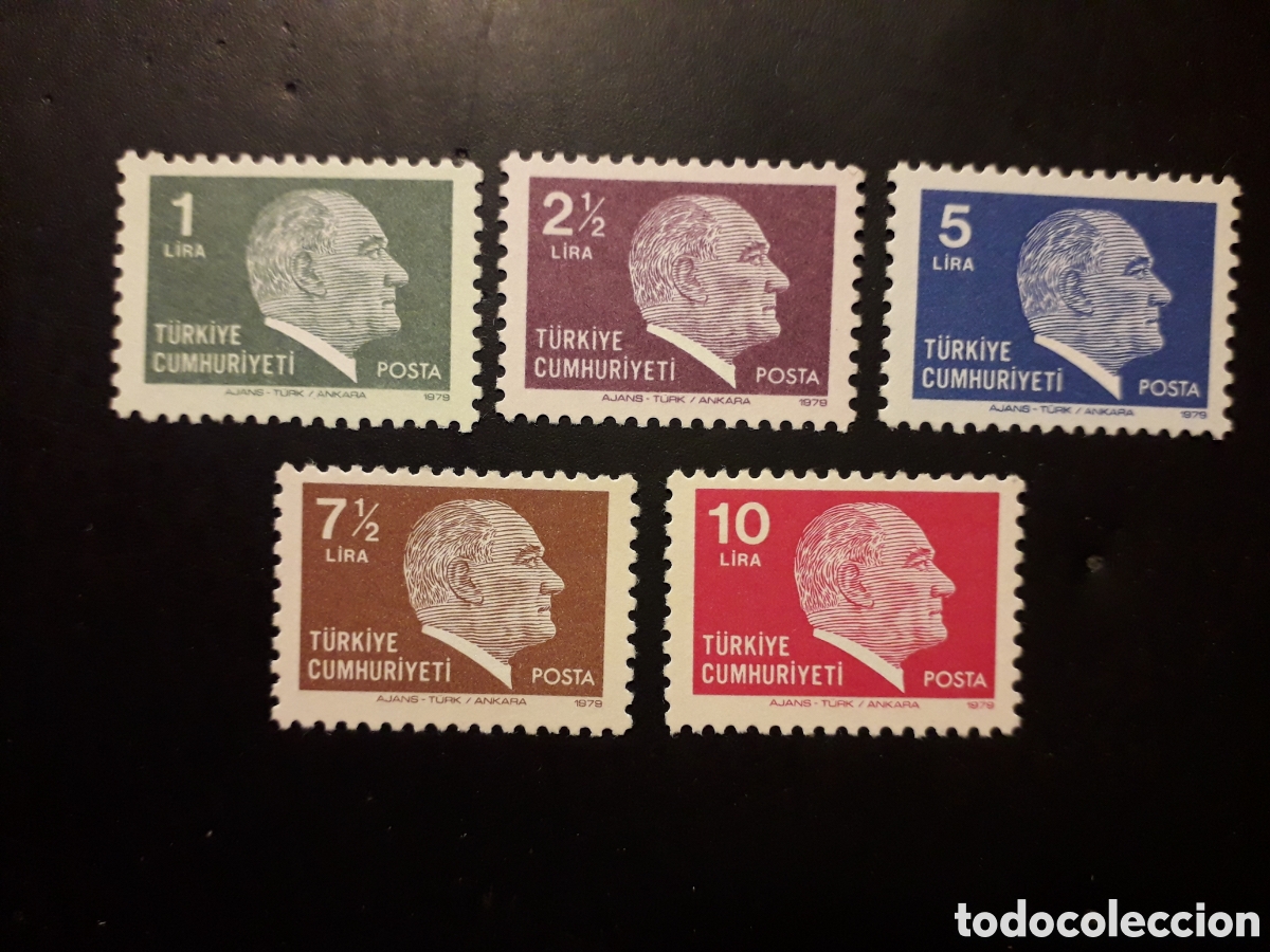 Sellos: TURQU&Iacute;A YVERT 2256/60 SERIE COMPLETA NUEVA *** 1979 KEMAL ATATURK PEDIDO M&Iacute;NIMO 3&euro;