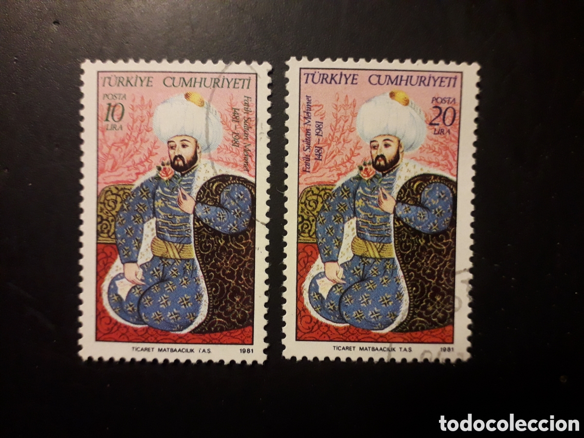 Stamps: TURQU&Iacute;A YVERT 2313/4 SERIE COMPLETA USADA 1981 SULT&Aacute;N MEHMET II PEDIDO M&Iacute;NIMO 3&euro;
