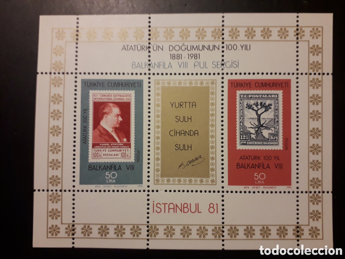 Sellos: TURQU&Iacute;A YVERT HB 22 SERIE COMPLETA NUEVA *** 1981 ATATURK SELLOS SOBRE SELLOS PEDIDO M&Iacute;NIMO 3&euro;