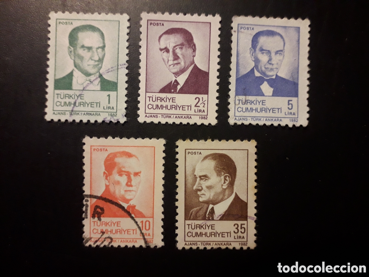 Sellos: TURQU&Iacute;A YVERT 2351/5 SERIE COMPLETA USADA 1982 KEMAL ATATURK PEDIDO M&Iacute;NIMO 3&euro;