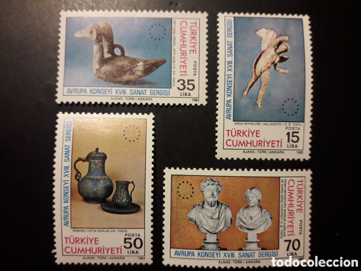 Sellos: TURQU&Iacute;A YVERT 2394/7 SERIE COMPLETA NUEVA CON CHARNELA 1983 EXPOSICION DE ARTE PEDIDO M&Iacute;NIMO 3&euro;