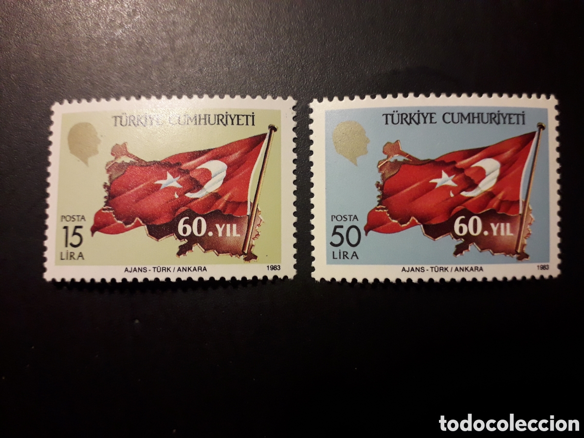 Sellos: TURQU&Iacute;A YVERT 2415/6 SERIE COMPLETA NUEVA CON CHARNELA 1983 BANDERAS, MAPAS PEDIDO M&Iacute;NIMO 3&euro;
