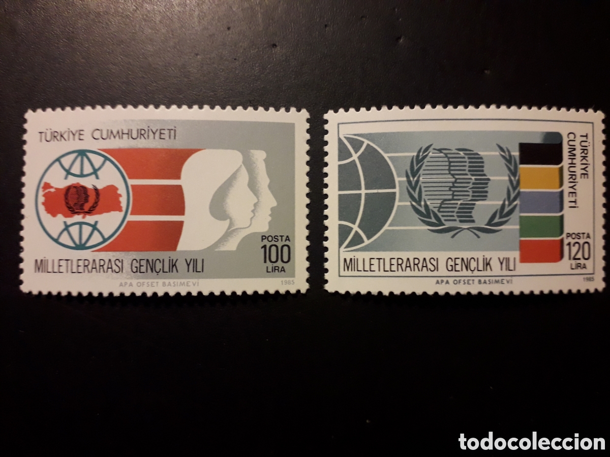 Sellos: TURQU&Iacute;A YVERT 2474/5 SERIE COMPLETA NUEVA CON CHARNELA 1985 A&Ntilde;O INT JUVENTUD PEDIDO M&Iacute;NIMO 3&euro;