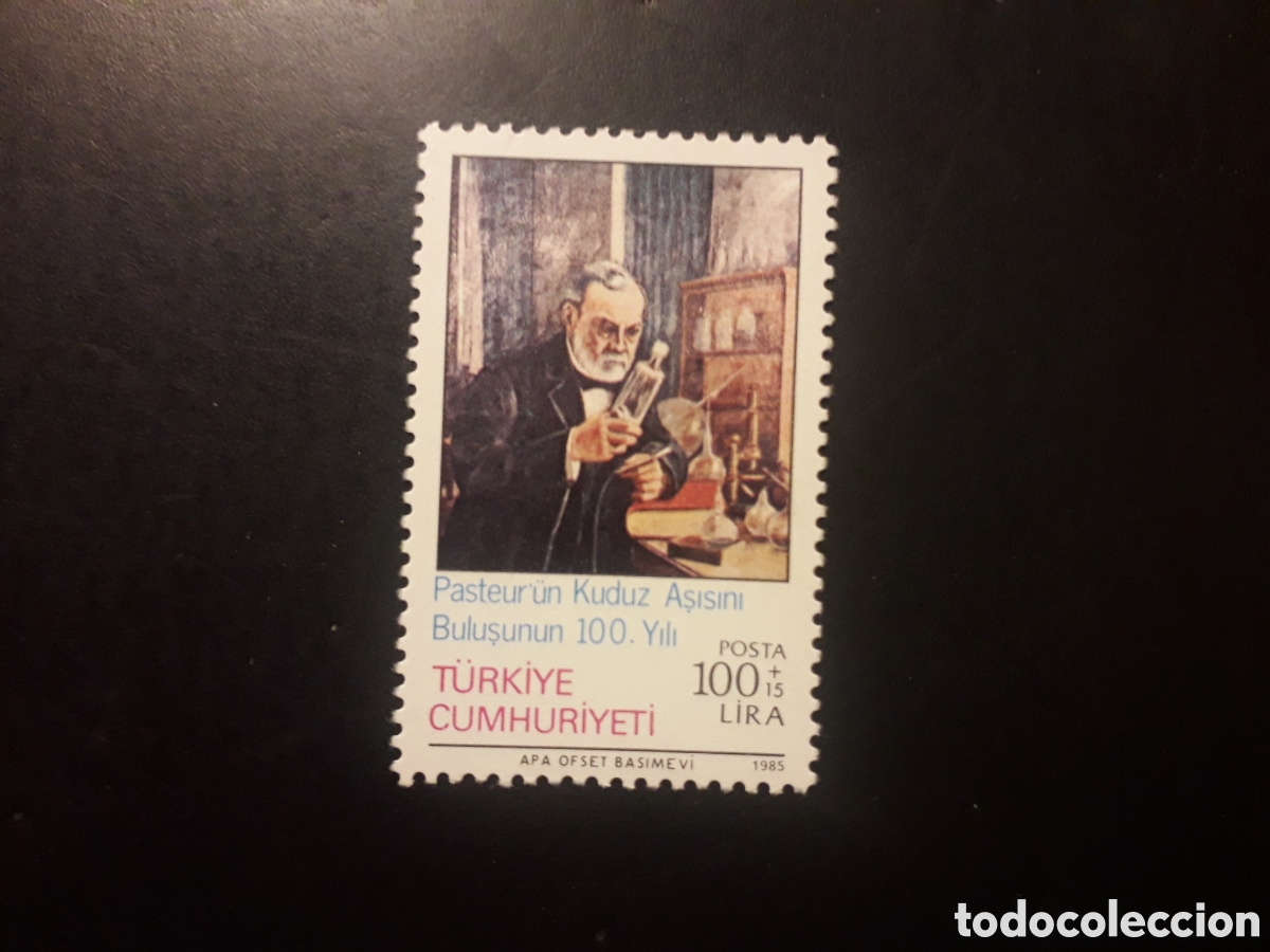 Sellos: TURQU&Iacute;A YVERT 2472 SERIE COMPLETA NUEVA CON CHARNELA 1985 VACUNAS, L PASTEUR PEDIDO M&Iacute;NIMO 3&euro;