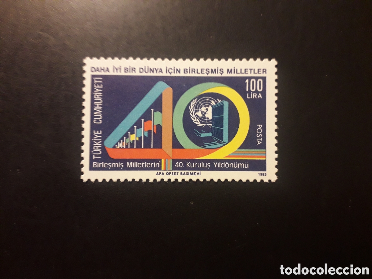 Sellos: TURQU&Iacute;A YVERT 2484 SERIE COMPLETA NUEVA CON CHARNELA 1985 40 A&Ntilde;OS DE LA ONU PEDIDO M&Iacute;NIMO 3&euro;