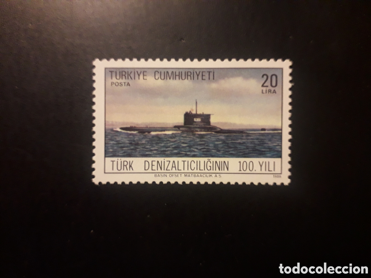 Sellos: TURQU&Iacute;A YVERT 2506 SERIE COMPLETA NUEVA CON CHARNELA 1986 SUBMARINO PEDIDO M&Iacute;NIMO 3&euro;