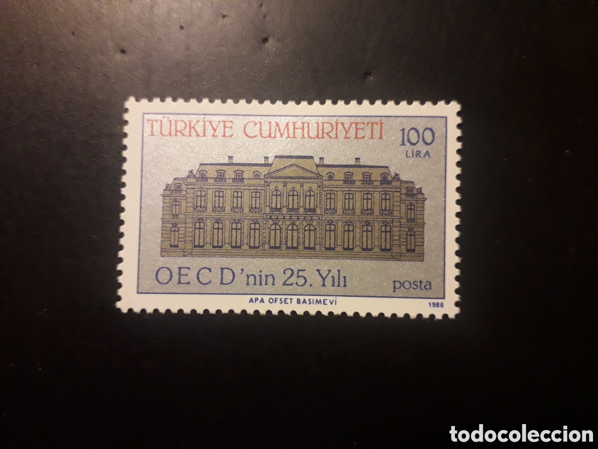 Sellos: TURQU&Iacute;A YVERT 2510 SERIE COMPLETA NUEVA CON CHARNELA 1986 25 A&Ntilde;OS DE LA OECD PEDIDO M&Iacute;NIMO 3&euro;