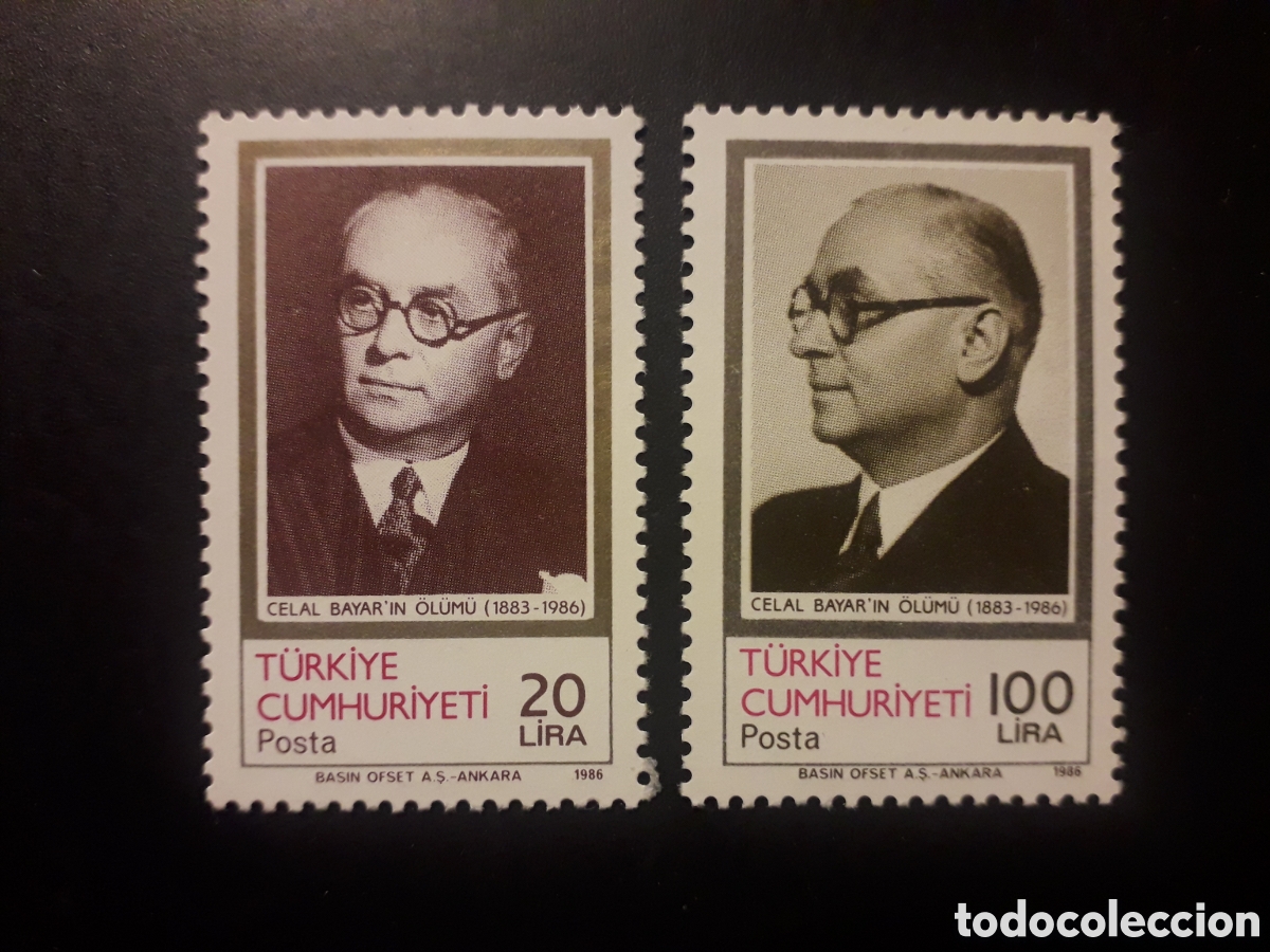 Sellos: TURQU&Iacute;A YVERT 2517/8 SERIE COMPLETA NUEVA CON CHARNELA 1986 PRESIDENTE CELAI BAYAR PEDIDO M&Iacute;NIMO 3&euro;