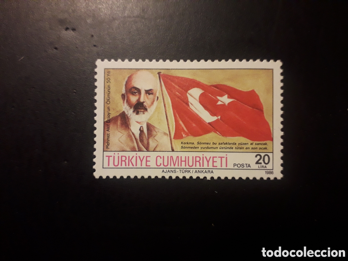 Sellos: TURQU&Iacute;A YVERT 2521 SERIE COMPLETA NUEVA CON CHARNELA 1986 HIMNO NACIONAL, BANDERA PEDIDO M&Iacute;NIMO 3&euro;