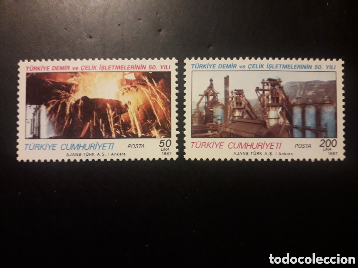 Sellos: TURQU&Iacute;A YVERT 2530/1 SERIE COMPLETA NUEVA CON CHARNELA 1987 HIERRO Y ACERO PEDIDO M&Iacute;NIMO 3&euro;