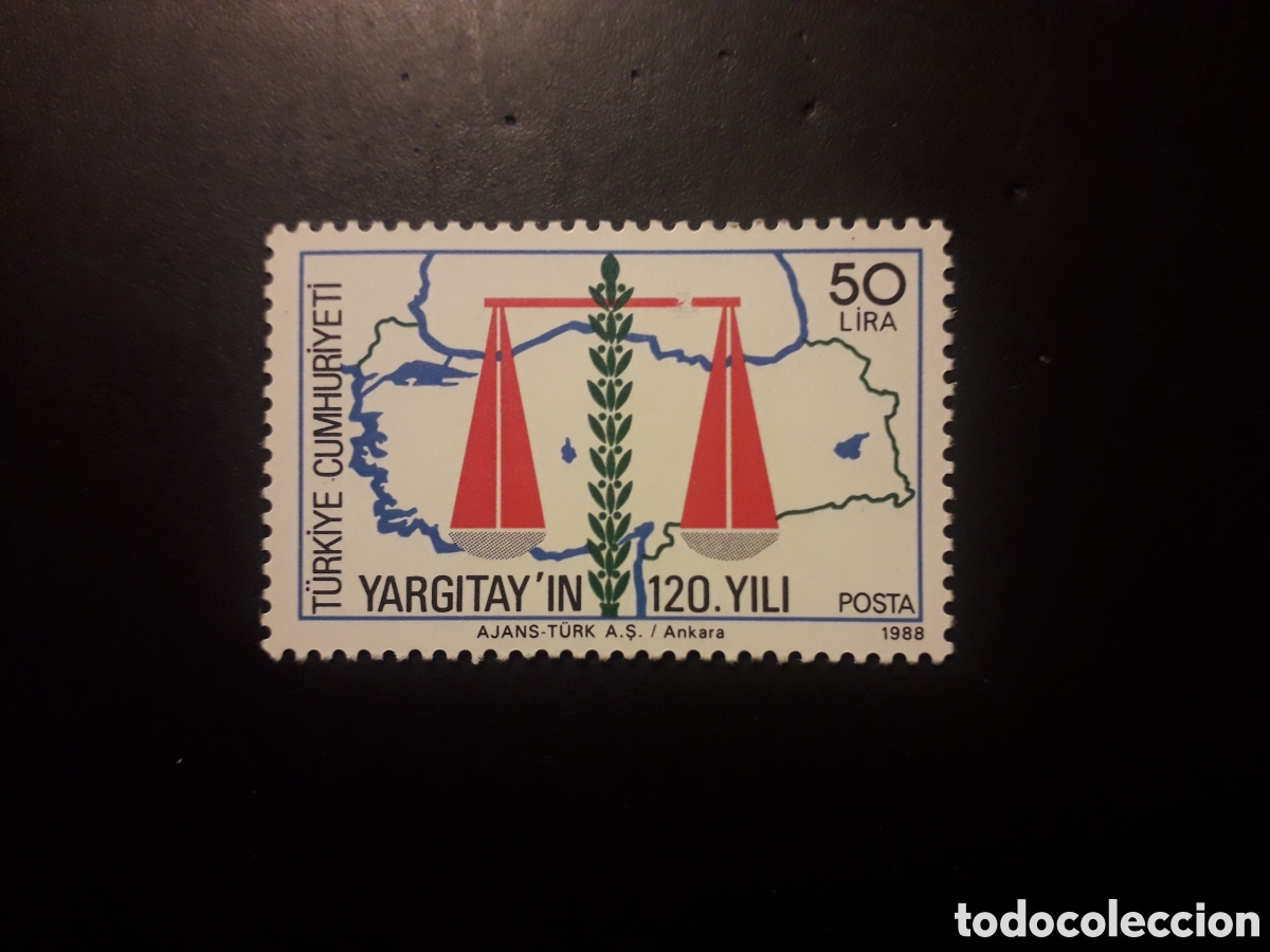 Sellos: TURQU&Iacute;A YVERT 2569 SERIE CTA NUEVA CON CHARNELA 1988 JUSTICIA CORTE DE CASACI&Oacute;N PEDIDO M&Iacute;NIMO 3&euro;