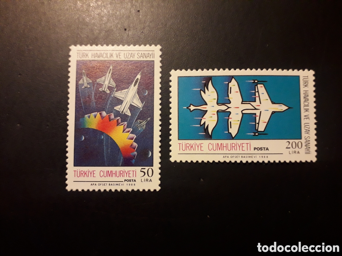 Sellos: TURQU&Iacute;A YVERT 2580/1 SERIE COMPLETA NUEVA CON CHARNELA 1988 INDUSTRIA AEROESPACIAL PEDIDO M&Iacute;NIMO 3&euro;